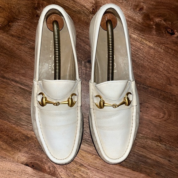 🔥FINAL PRICE🔥Gucci 1953 Horsebit loafer white vintage unisex men 6 women's 8 - Picture 4 of 17